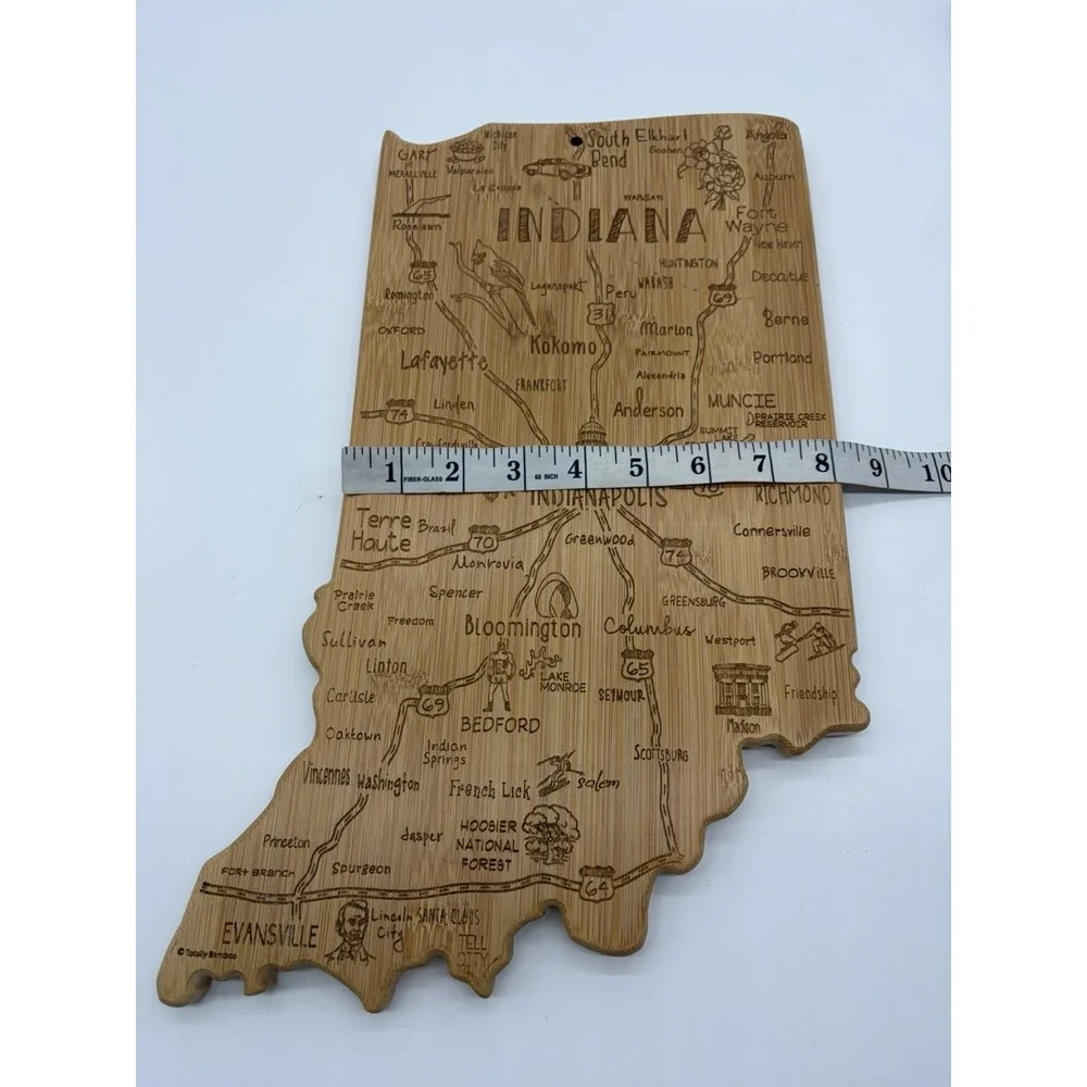Cutting Board Totally‎ Bamboo Destination Indiana State Shaped Charcuterie